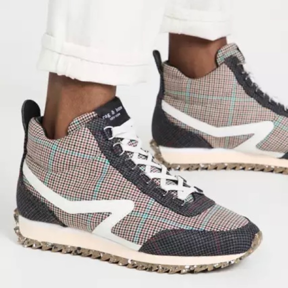 NWOT Rag & Bone Retro Hiker Houndstooth in Multi Plaid Sneakers 11